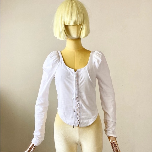 Free People Tops - Free People White Long Sleeve Top SZ S